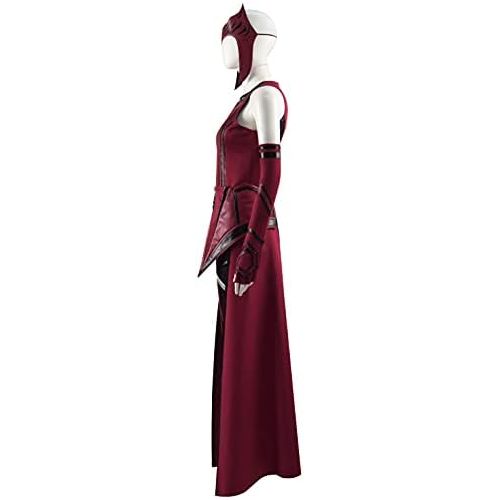  할로윈 용품Qi Pao Women Girls Wanda Maximoff Costume Red Cloak Tops Pants Scarlet Witch Cosplay Halloween Oufits