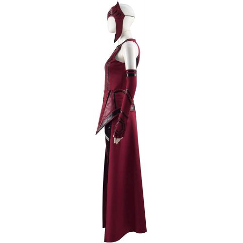  할로윈 용품Qi Pao Women Girls Wanda Maximoff Costume Red Cloak Tops Pants Scarlet Witch Cosplay Halloween Oufits