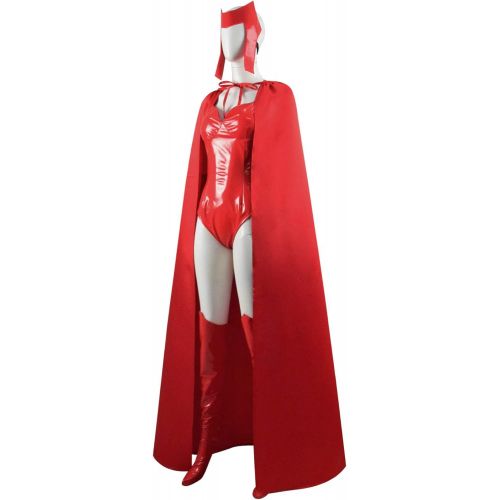  할로윈 용품Qi Pao Wanda Maximoff Costume Red Jumpsuits Cloak with Gloves Full Set Outfits for Halloween Cosplay