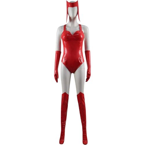  할로윈 용품Qi Pao Wanda Maximoff Costume Red Jumpsuits Cloak with Gloves Full Set Outfits for Halloween Cosplay