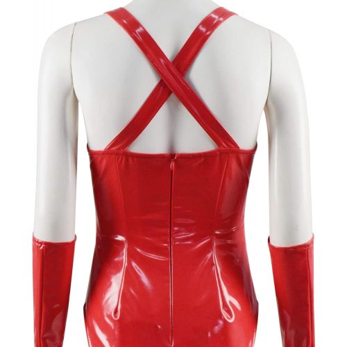  할로윈 용품Qi Pao Wanda Maximoff Costume Red Jumpsuits Cloak with Gloves Full Set Outfits for Halloween Cosplay