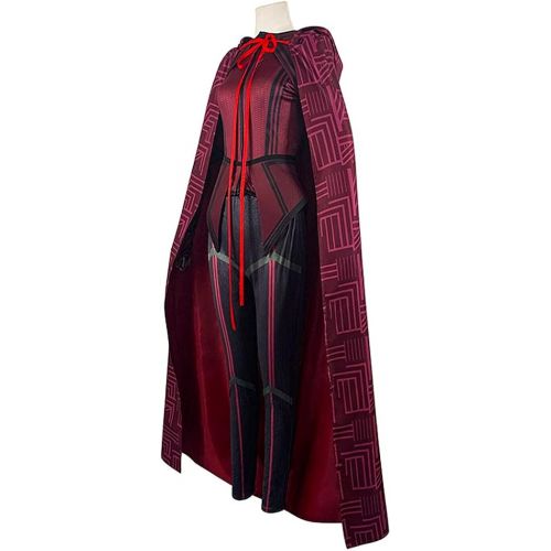  할로윈 용품Qi Pao Womens Wanda Maximoff Cosplay Costume Scarlet Witch Costume Cloak Tops Pants with Headpiece for Halloween Outfits