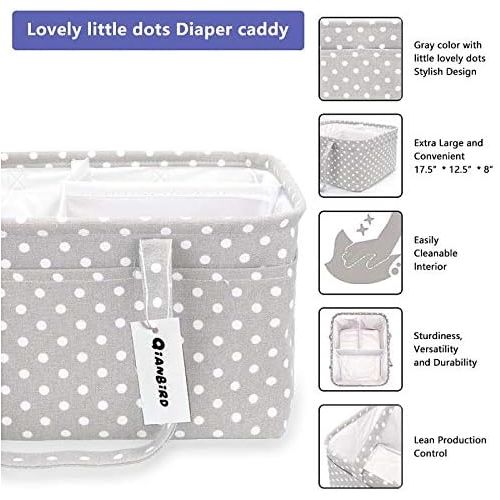  Qianbird Diaper Caddy | Diaper Caddy Organizer | Diaper Organizer Caddy | Baby Organizer | Baby Basket | Baby Gifts | Baby Items for Newborns