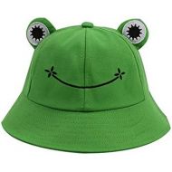 [아마존베스트]QiChan Cute Frog Bucket Hat Summer Sun Protection Cotton Fishing Hat Outing Hat Foldable Frog Bucket Sun Hat for Children Adults Women