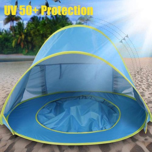  Qiilu Ultra Portable Shade Tent, Infant UV Protection Baby Beach Tent Waterproof Shade Pool Sun Shelter