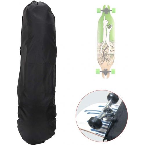  Qiilu Skateboard Storage Bag, 150D Oxd Cloth Sport Skateboard Storage Bag One Shoulder Carry Case Black 86x28.5cm