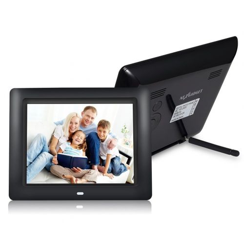  Qike 8 inch High Resolution Ultrathin Digital Photo Picture Frame HD Wide Screen With Wireless Remote Control,Black