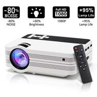 Qimh Projectors,Mini Portable LCD Video Projector Multimedia with Free HDMI Cable and Tripod,1000 Lumens Supports 1080p,HDMI,VGA,USB,AV,SD for Multi-media Home Cinema Theater Movie Nigh