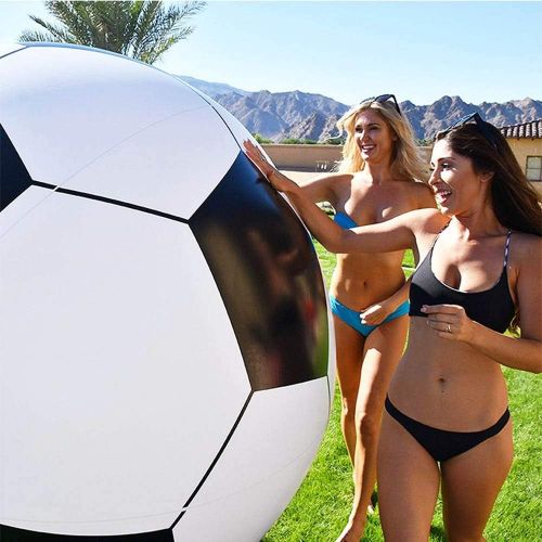  Qingbaotong Environmentally Friendly PVC Inflatable Football, Summer Seaside Adult Toys, Outdoor Big Soccer Beach Ball Toy D: 150CM W2