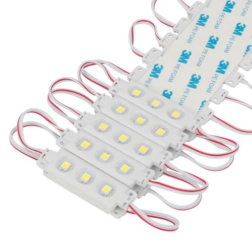 Qingchenlight 200 PCS 5050 SMD DC12V Injection 3 LED Module White 0.72W Waterproof Decorative Back Light for Letter Sign Advertising Signs with Tape Adhesive Backside