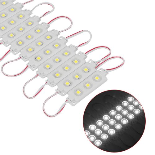  Qingchenlight 200 PCS 5050 SMD DC12V Injection 3 LED Module White 0.72W Waterproof Decorative Back Light for Letter Sign Advertising Signs with Tape Adhesive Backside