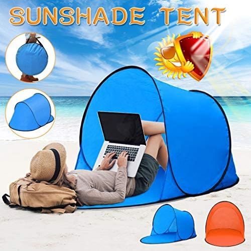  Qinnyo Easy Pop Up Beach Tent,Automatic Pop-Up Quick Open Tent Portable Shark Beach Tent Outdoor Waterproof Tent