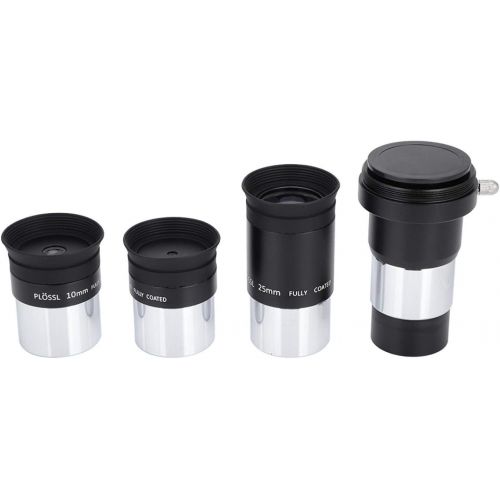  Qioniky Plossl Telescope Eyepiece Set, 1.25 Plossl Telescope Eyepiece Set 4/10/25mm + 2X Barlow Lens Kit for Standard 1.25 Inches Filter Threads for Viewing Moon Planets Land