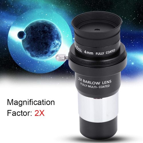  Qioniky Plossl Telescope Eyepiece Set, 1.25 Plossl Telescope Eyepiece Set 4/10/25mm + 2X Barlow Lens Kit for Standard 1.25 Inches Filter Threads for Viewing Moon Planets Land