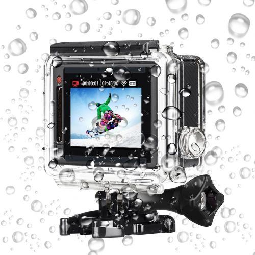  4K Wifi Sports Action Camera,Underwater Camcorder Qipexeii Double Screen Sony Sensor 16MP 100 Feet Waterproof 170° Wide Angle With 2.4G Remote Control,2 Pcs 1050mAh Rechargeable Ba