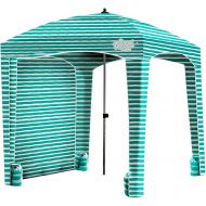 Qipi Beach Cabana - Easy to Set Up Canopy, Waterproof, Portable 6 x 6 Beach Shelter, Included Side Wall, Shade with UPF 50+ UV Protection, Ultimate Sun Umbrella - for Kids, Family