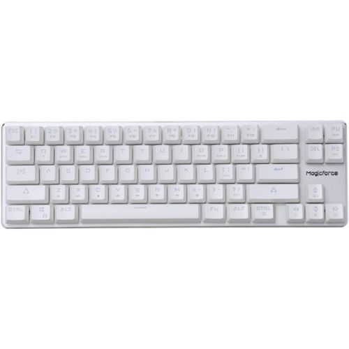  Mechanical Keyboard Gaming Keyboard GATERON Blue Switch Wired Backlit Mechanical Mini Design (60%) 68 Keys Keyboard White Silver Magicforce by Qisan