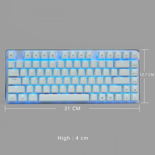  Mechanical Keyboard Gaming Keyboard GATERON Blue Switch Wired Backlit Mechanical Mini Design (60%) 68 Keys Keyboard White Silver Magicforce by Qisan