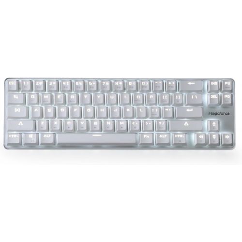  Mechanical Keyboard Gaming Keyboard GATERON Blue Switch Wired Backlit Mechanical Mini Design (60%) 68 Keys Keyboard White Silver Magicforce by Qisan