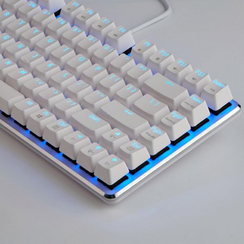  Mechanical Keyboard Gaming Keyboard GATERON Blue Switch Wired Backlit Mechanical Mini Design (60%) 68 Keys Keyboard White Silver Magicforce by Qisan