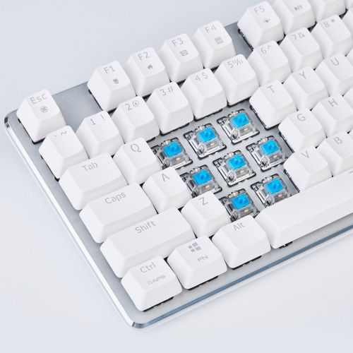  Mechanical Keyboard Gaming Keyboard GATERON Blue Switch Wired Backlit Mechanical Mini Design (60%) 68 Keys Keyboard White Silver Magicforce by Qisan