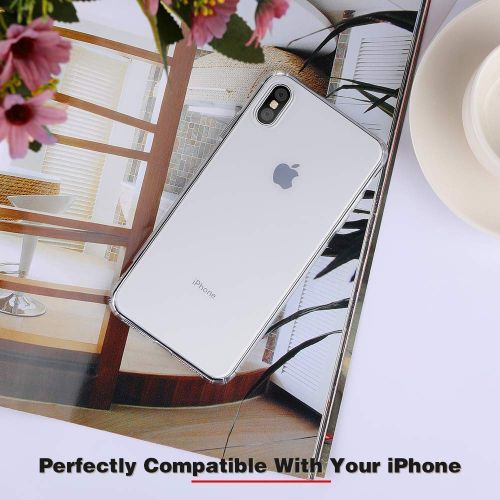  Qissy Phone Case for iPhone Xs Max, Apple iPhone Xs Case Flower Shockproof Clear TPU Silicone Bumper Gel Case for iPhone Xr (iPhone Xs Max, 8)