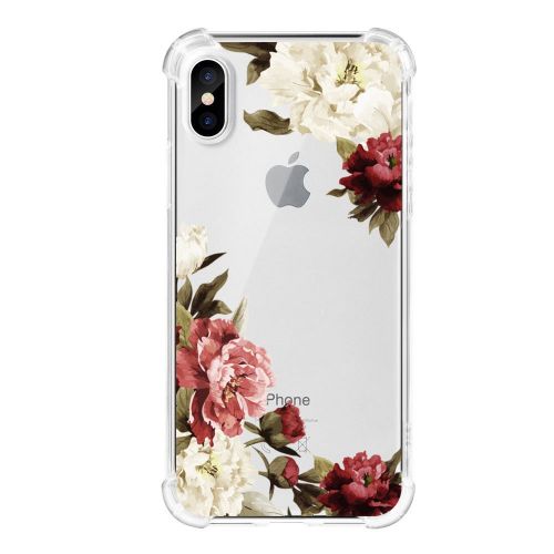  Qissy Phone Case for iPhone Xs Max, Apple iPhone Xs Case Flower Shockproof Clear TPU Silicone Bumper Gel Case for iPhone Xr (iPhone Xs Max, 8)