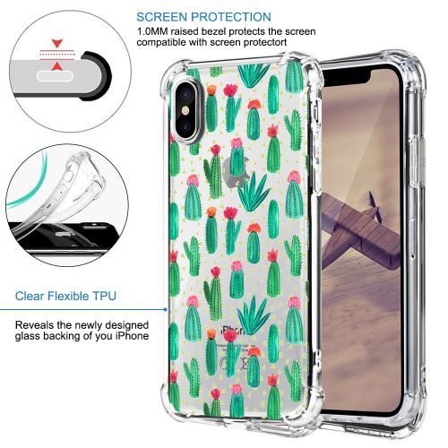  Qissy Phone Case for iPhone Xs Max, Apple iPhone Xs Case Flower Shockproof Clear TPU Silicone Bumper Gel Case for iPhone Xr (iPhone Xs Max, 8)