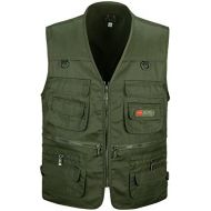 [아마존베스트]PengGengA Mens Outdoor Leisure Multi Pockets Vest Fishing Camping Sleeveless Jacket