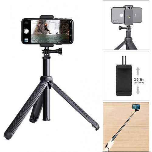  [아마존베스트]QiuNiu Premium Selfie Stick for GoPro Hero 8 7 6 5 4 3 3+ 2 2018 Fusion Session, ACASO, SJCAM Action Cameras, and Cell Phones and Compact Digital cams. Can be Used as Hand Grip, monopod a