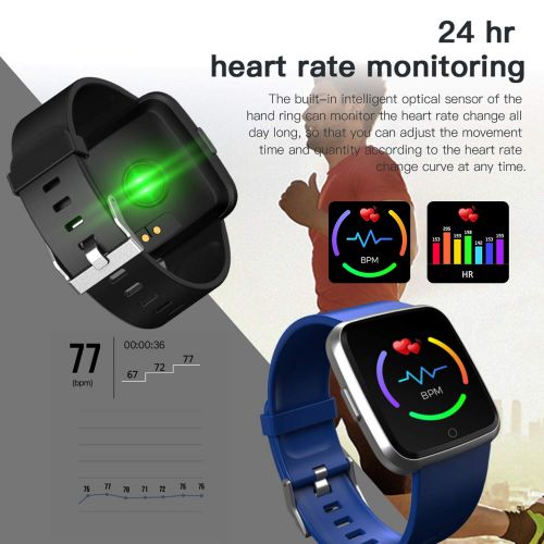  Qiwoo Smart Watch Waterproof Fitness Tracker with Heart Rate Blood Pressure Sleep Monitor Health Activity Pedometer Calorie Counter Wearable Sports Watch St. Patricks Day Birthday Gifts