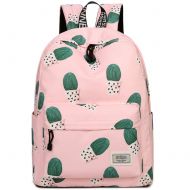 Qomalaya School Bag Backpack for Teens Book Bag Girls Backpack School Backpack for Girls and Boys (Pink cactus, Large)