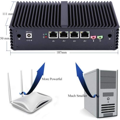  Qotom High-Speed Router Q350G4 Intel Core I5-4200U(3M Cache, Up to 2.60 Ghz), 4Gb Ddr3 Ram 32Gb Ssd, 4 Intel LAN,Used As A Router/Firewall/Proxy/WiFi Access Point