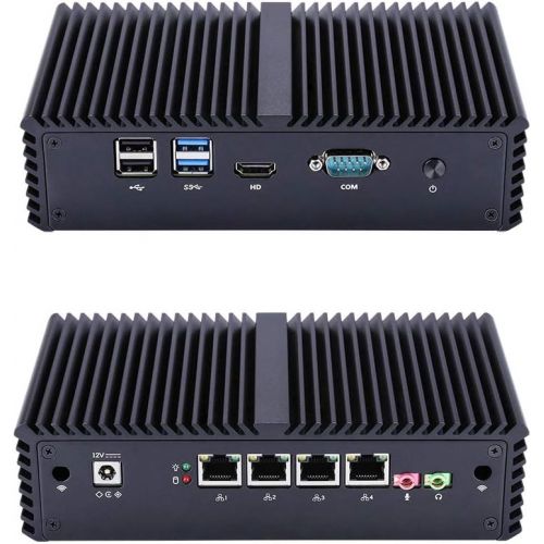  Qotom Barebone I5 Pfsense Box Q355G4 Intel Core I5-5200U AES-NI Processor,Up to 2.70 Ghz 4Gb Ddr3 Ram 32Gb Ssd WiFi, Fanless Aluminium Alloy,4 LAN,Dc 12V,Windows Os Linux Pfsense