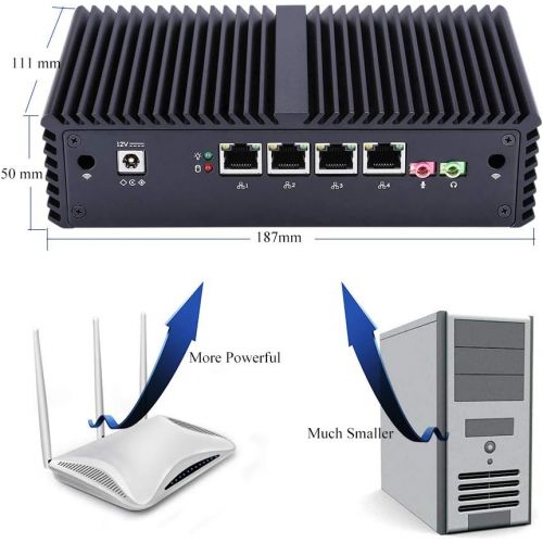  Qotom Pfsense Firewall Router Q330G4 Intel Core I3-4005U,1.7Ghz (4Gb Ddr3 Ram 256Gb Ssd) AES-NI,4Gigabit LAN,Used As A Router/Firewall/ Proxy/WiFi Access Point