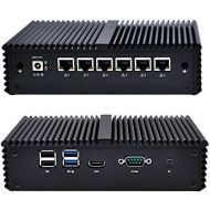 Firewall 6 LAN Qotom-Q510G6 Intel Celeron 3855U 1.6Ghz Skylake AES-NI,8G DDR4 Ram 512G Msata Ssd NO WiFi,6 Intel Gigabit LAN,Com Ports,Pfsense,Firewall