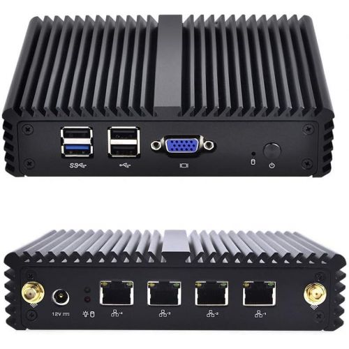  Quad Core Fanless pc Qotom-Q190G4N-S07 2G ram 32G SSD Intel Celeron Processor J1900 VGA DC 12V 4Lan Ports Ultra-Low-Power Desktop Pfsense Router