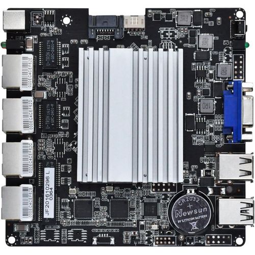  Qotom-Q190G4U-S02 Nano Mini ITX Fanless Tiny PC Intel Celeron J1900 Processor Quad Core Quad NIC 2.0 GHz 4 USB 4 LAN Linux (2G RAM + 64G SSD)