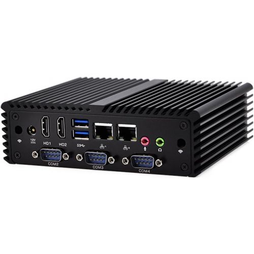  Small Media Center Pc Qotom-Q430P-S08 4Th Generation I3-4005U Haswell,15W 8Gb Ddr3 Ram 64Gb Ssd, 3 LAN,2 Display,4 Com,Usb3.0,Windows 10 Linux Ubuntu