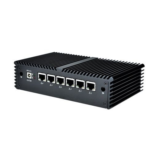  Qotom-Q510G6-S05 Micro PC AES-NI Intel Celeron 3855U with 6 Gigabit NIC Thin Client (4G DDR4 RAM + 500G SATA HDD)