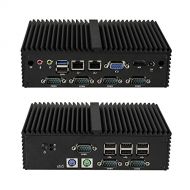 Qotom Pc Fanless Q190X-PS2 Intel Baytrail J1900 Quad Core,2.00Ghz 2Gb Ddr3 Ram 16Gb Ssd, Fanless Aluminium Alloy,7 Com,Ps2,Dual LAN,Fanless NUC Dc 12V