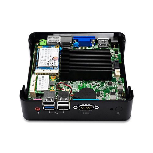  Qotom Fanless Embedded pc Q190P 4G ram 32G SSD 300M WiFi with Intel Celeron Quad core J1900 USB 3.0 4COM RS232 Desktop pc TV Box Multimedia Player