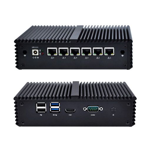  Qotom-Q570G6-S05 AES-NI Router with 6 LAN Pfsense Firewall Support Centos Ubuntu Intel Core i7 6500U Processor (4G DDR4 RAM + 256G MSATA SSD + 150M WiFi)