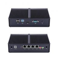 Qotom-Q355G4 Fanless Small PC Machine with 4 Ethernet LAN pfSense Router Firewall Intel Core i5 5200U AES-NI Computer (8G RAM + 1T HDD)