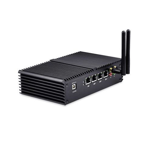  Qotom-Q355G4 Fanless Small PC Machine with 4 Ethernet LAN pfSense Router Firewall Intel Core i5 5200U AES-NI Computer (8G RAM + 1T HDD)