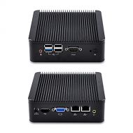 Qotom 2.41 GHz Quad Core CPU Fanless Computer 500GB HDD 8GB Ram 300M Wifi Celeron J1900 VGA 2 Ethernet Port