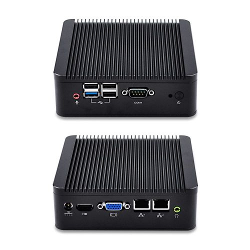  Qotom 2.41 GHz Quad Core CPU Fanless Computer 500GB HDD 8GB Ram 300M Wifi Celeron J1900 VGA 2 Ethernet Port