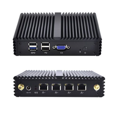  Htpc Qotom-Q190G4N-S07 2G ram 128G SSD 300M WIFI Intel Celeron Processor J1900 DC 12V 4Lan ports apply to router, firewall, proxy, Linux Mini PC pfSense