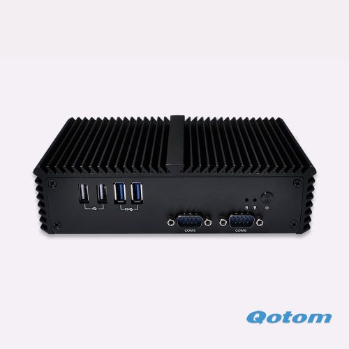  Qotom QOTOM-Q310P Lowest Industrial Mini pc with 6 Com port Dual RJ45 Dual LAN Fanless 4G64G