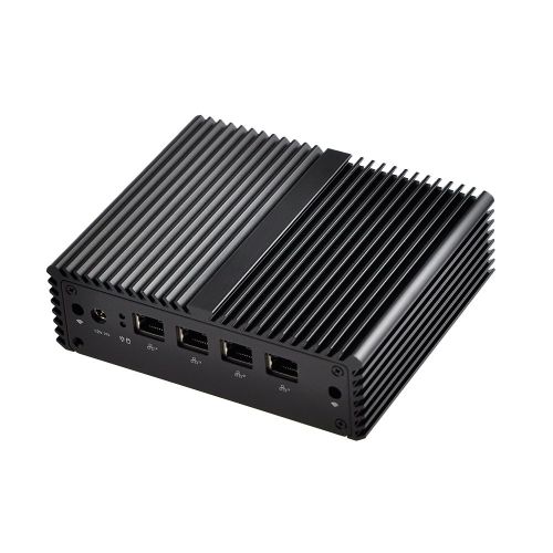  Qotom-Q190G4N-S08 Black Mini PC Windows 10 Intel Celeron Processor J1900 CPU 2.0Ghz-2.42Ghz Quad-Core with VGA 4 Nic 4 USB (2G RAM + 32G SSD + 150M WiFi)